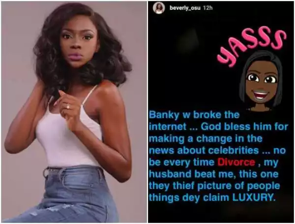 Beverly Osu shades Nigerian celebrities as she congratulates Banky W on his proposal
